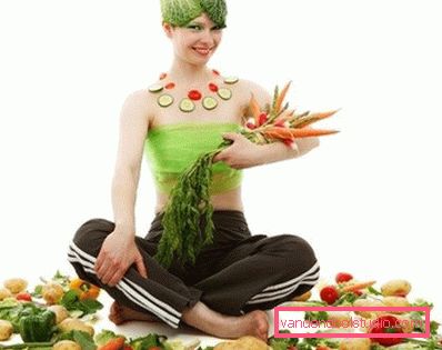 lány zöldségekkel